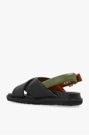 marni cotton ‘Fussbett’ leather sandals