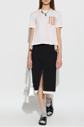 Marni Leather sandals with shimmering embellishments
