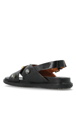 Marni Leather sandals with shimmering embellishments