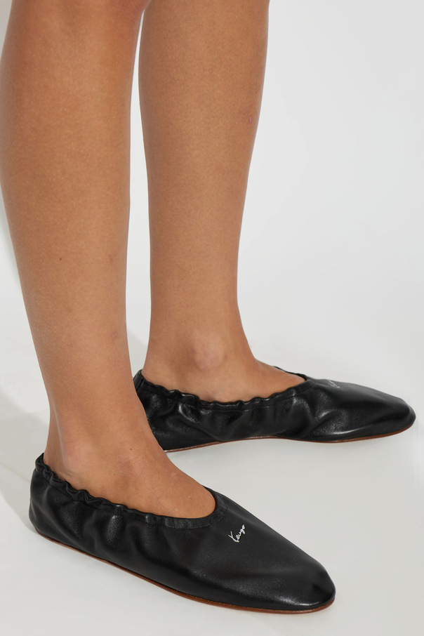 Kenzo Bailarinas de cuero con logo