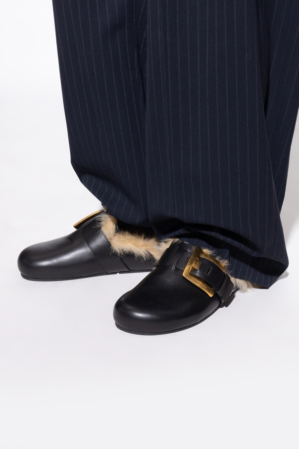 Balmain Klapki ‘Faux Fur-Lined’