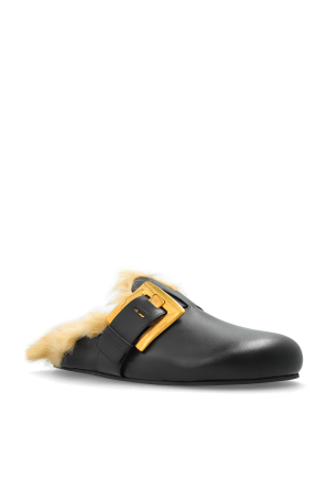 Balmain Klapki ‘Faux Fur-Lined’