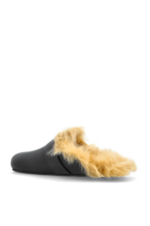 Balmain Klapki ‘Faux Fur-Lined’