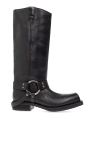 Acne Studios Leather knee-high boots with logo