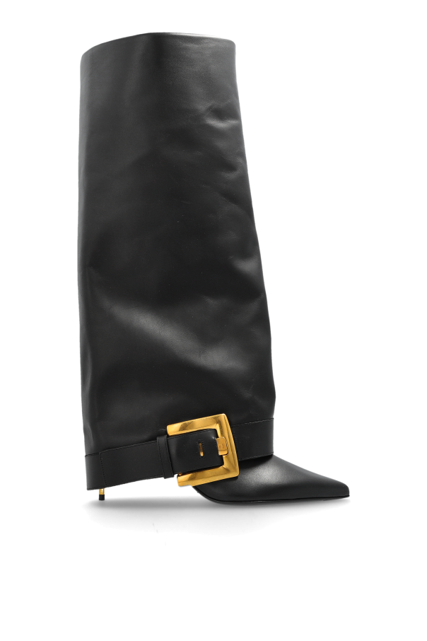 Leather heeled boots od Balmain