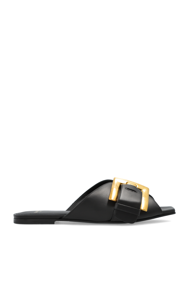 Balmain Leather slides with buckle