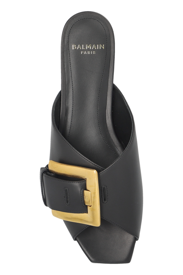 Balmain Leather slides with buckle | Women's Shoes | Vitkac