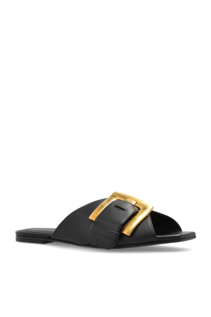 Balmain Leather slides with buckle