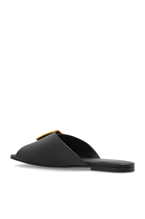 Balmain Leather slides with buckle