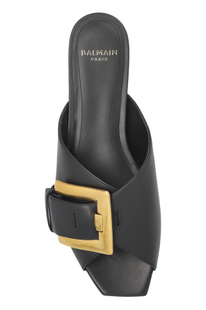 Balmain Leather slides with buckle