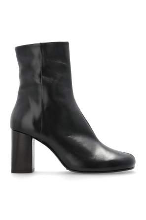 Leather ankle boots with heels