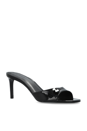 BLACK SUEDE STUDIO Skórzane klapki na obcasie `Freddie`