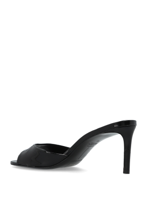 BLACK SUEDE STUDIO Skórzane klapki na obcasie `Freddie`