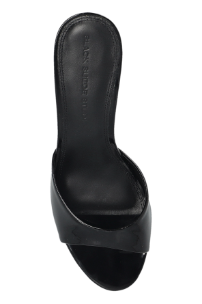 BLACK SUEDE STUDIO Skórzane klapki na obcasie `Freddie`