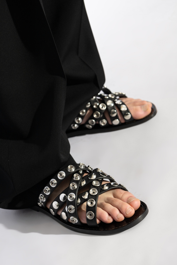 Dsquared2 Leather slides with studs