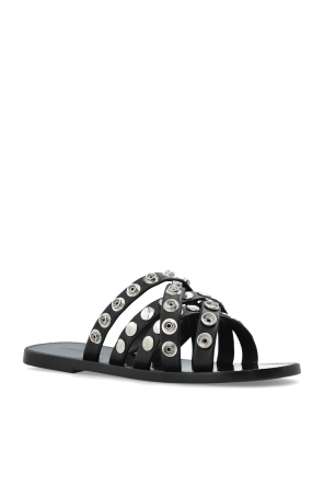 Dsquared2 Leather slides with studs