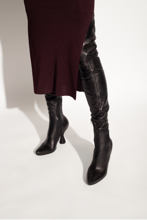 Heeled boots in leather od Lanvin