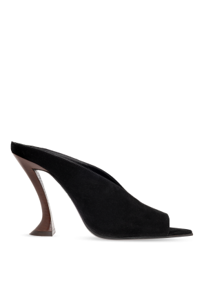 Suede heeled mules