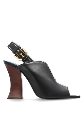 Leather heeled sandals