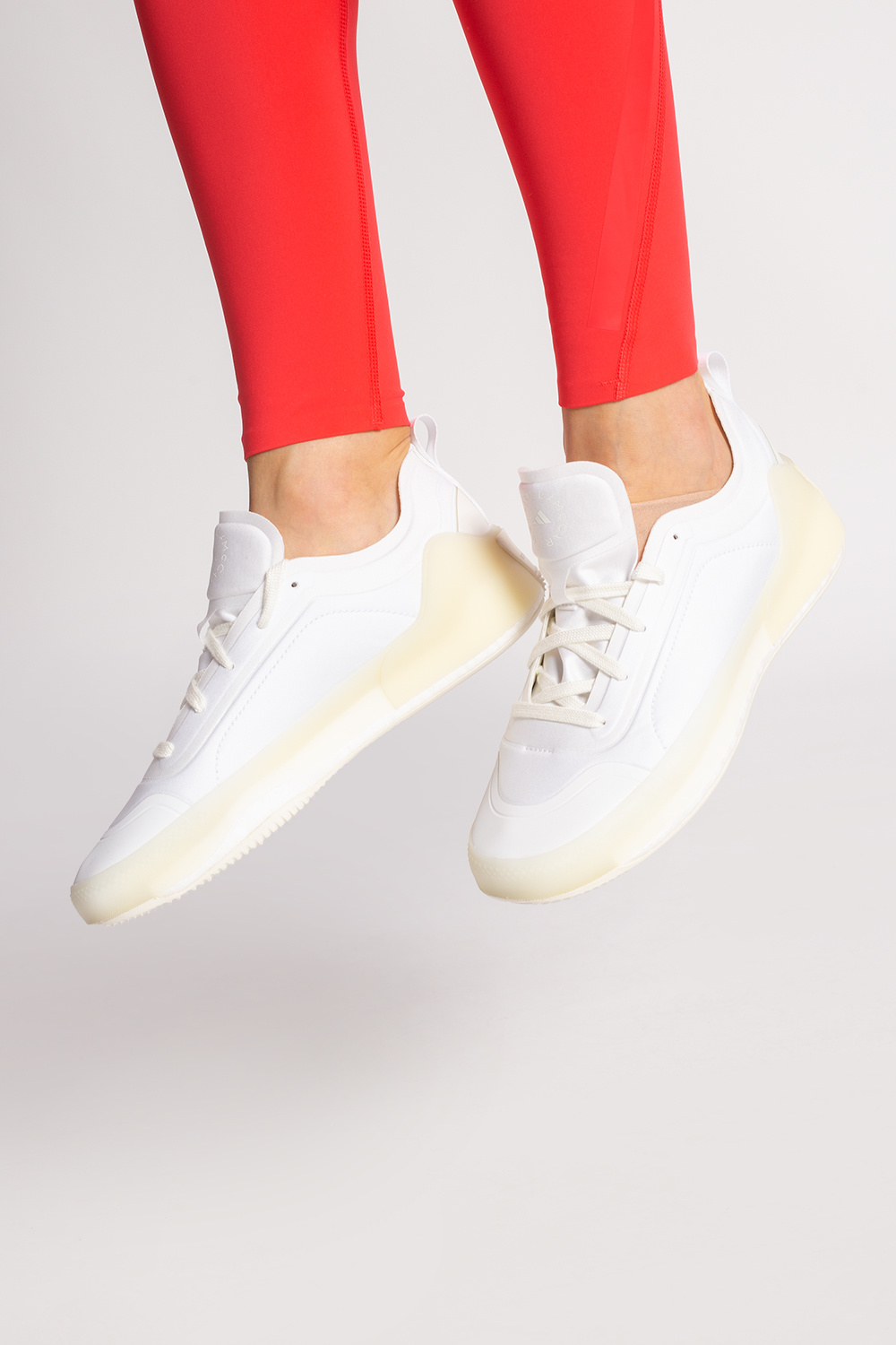 adidas by Stella McCartney Women's ASMC Treino Sneakers,  Ftwwht/Ftwwht/Ftwwht, White, Off White, 5 Medium US