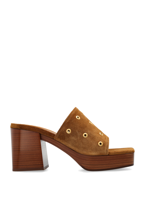 Gianvito Rossi Wildleder-Pantoletten auf Plateausohle