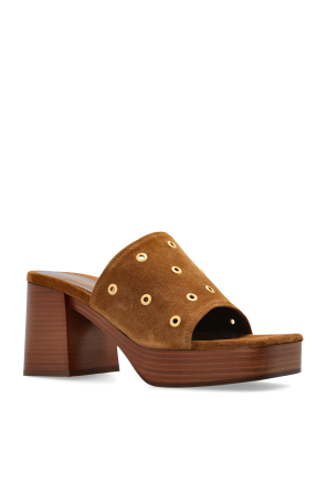 Gianvito Rossi Wildleder-Pantoletten auf Plateausohle