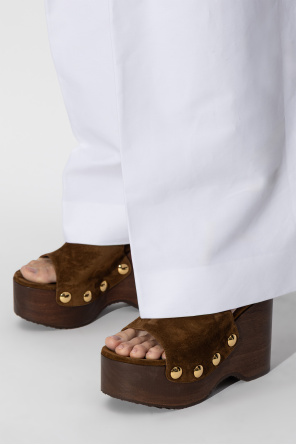 Suede wedge mules od Gianvito Rossi