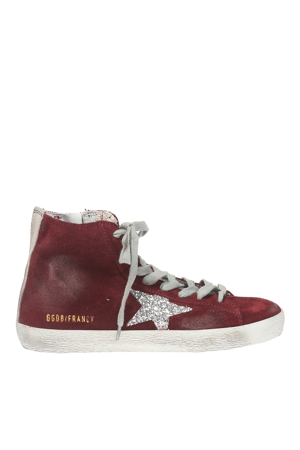 maroon golden goose