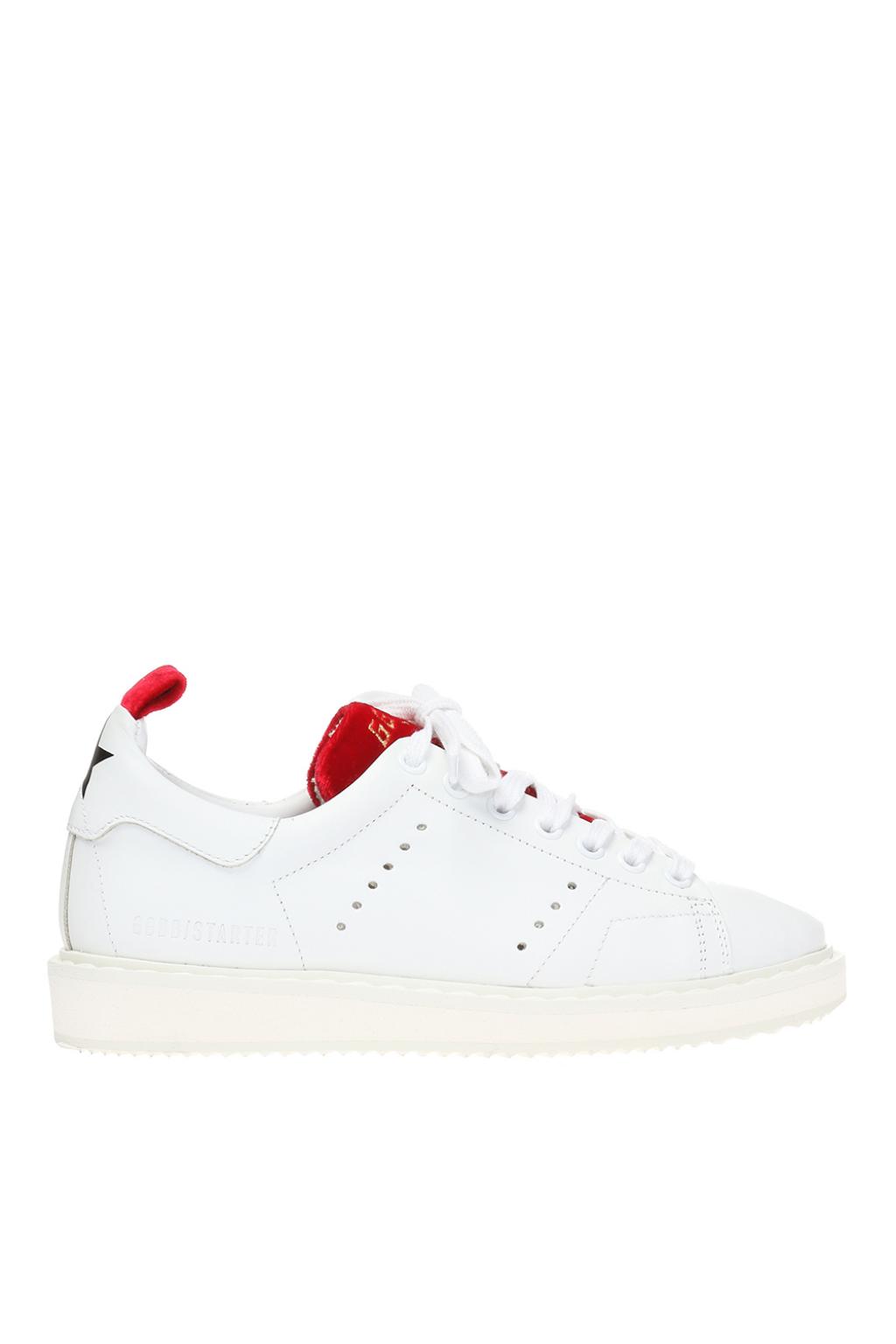 red velvet golden goose sneakers