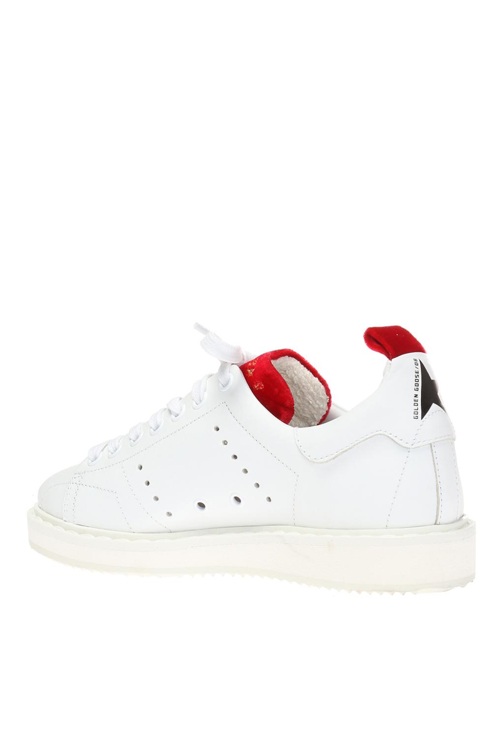 red velvet golden goose sneakers