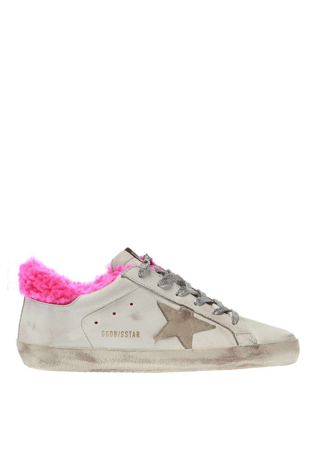 golden goose pink fur sneakers