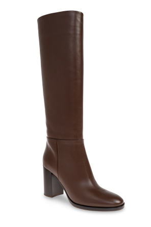 Gianvito Rossi Botas altas de piel con tacón 'Santiago'