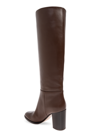 Gianvito Rossi Botas altas de piel con tacón 'Santiago'