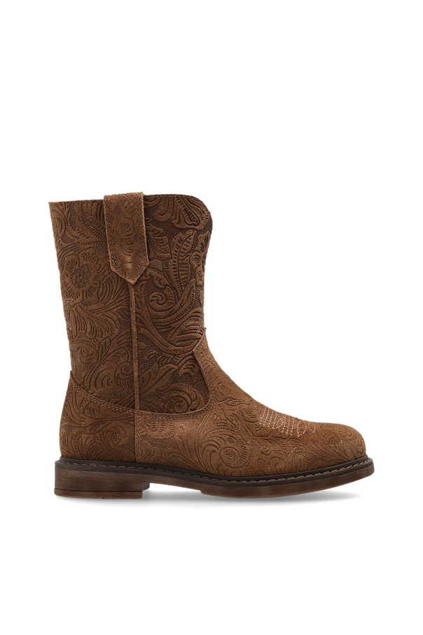 Ankle boots 'Wish Star With Embossed Flowers' od Golden Goose Kids