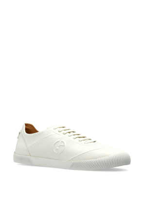 Giorgio Armani Leather sports shoes with embossed logo