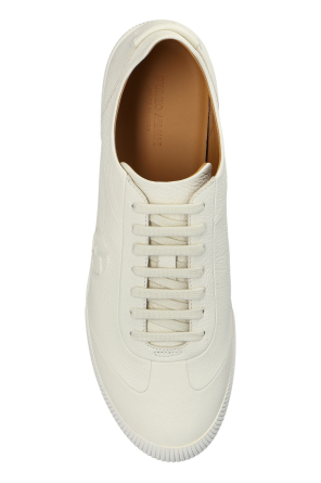 Giorgio Armani Leather sports shoes with embossed logo