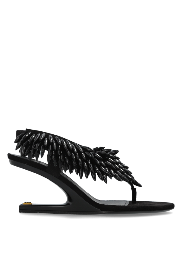 Wedge sandals with appliqués od Balmain