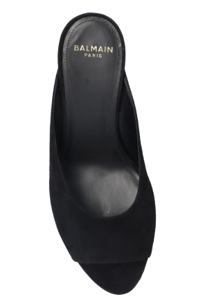 Balmain Suede wedge mules