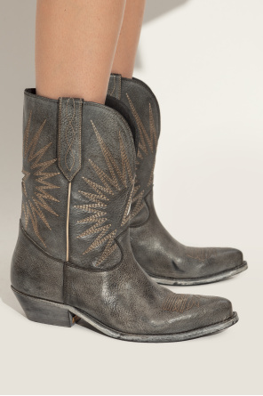 ‘wish star’ leather cowboy boots od Golden Goose