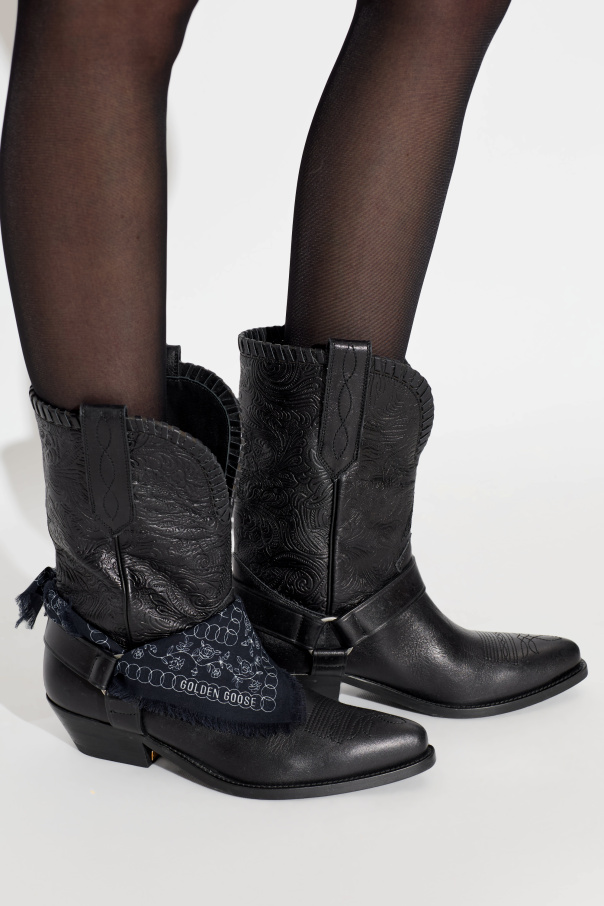Golden Goose Heeled ankle boots ‘Wish Star Low With Threads And Stra’