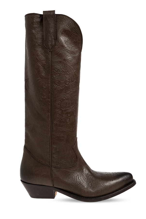 Leather boots ‘Wish Star With Embossed Flowers’ od Golden Goose