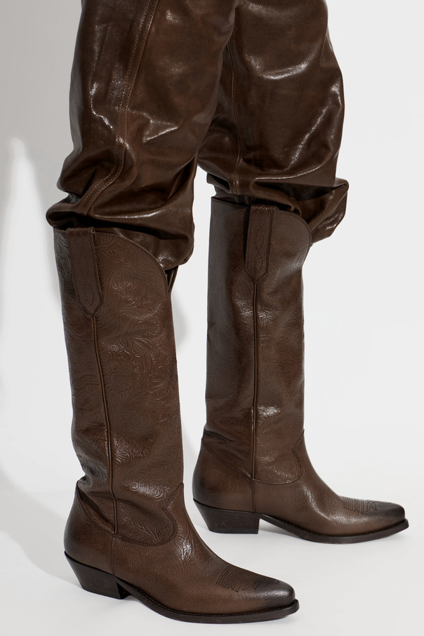 Golden Goose Lederstiefel ‘Wish Star With Embossed Flowers’