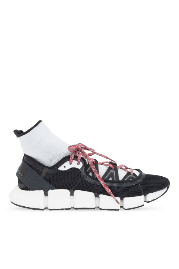 Adidas By Stella Mccartney Asmc Climacool Vento Neoprene And Mesh Sneakers  In Ftw White/core Black/vivid Red
