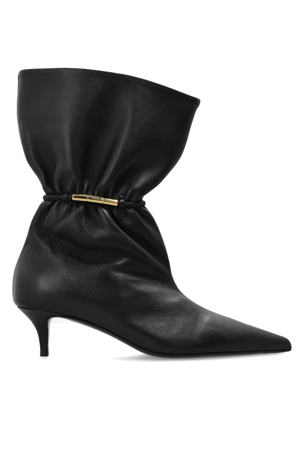 Leather heeled ankle boots od Balmain