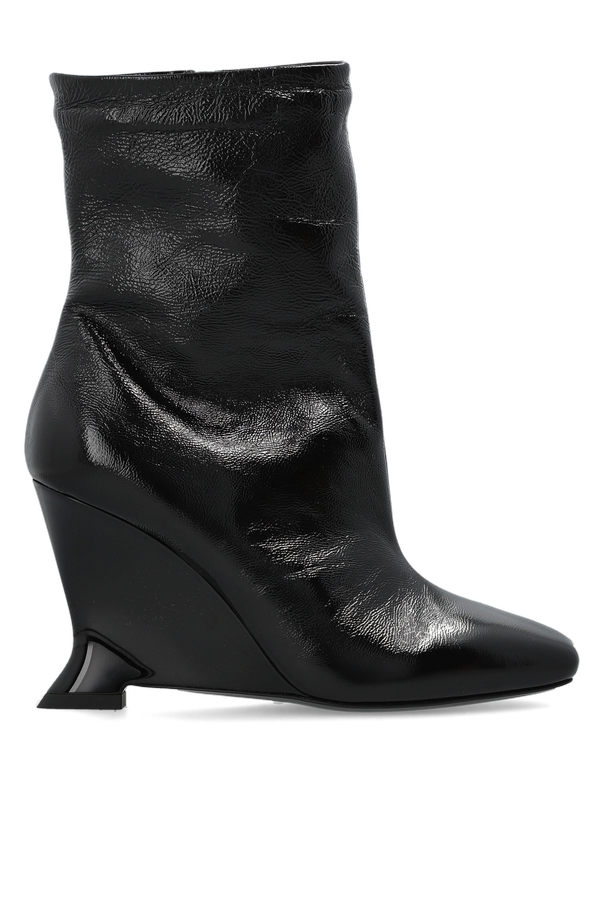 Leather wedge ankle boots od Balmain