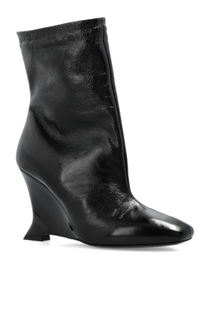 Balmain Botine din piele pe pană