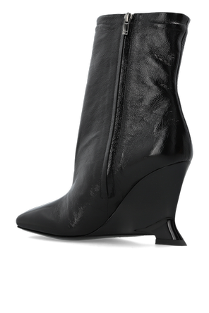 Balmain Botine din piele pe pană
