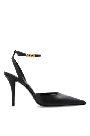 Leather high-heeled shoes