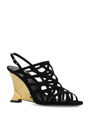 Balmain Suede wedge sandals