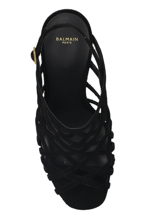 Balmain Suede wedge sandals